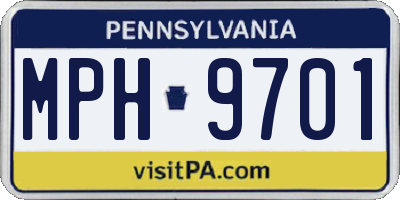 PA license plate MPH9701
