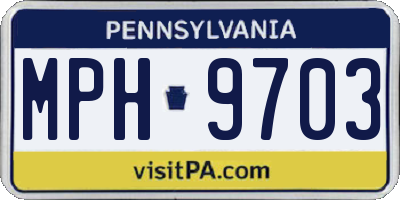 PA license plate MPH9703