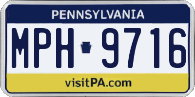 PA license plate MPH9716