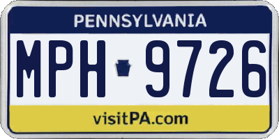PA license plate MPH9726