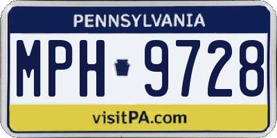PA license plate MPH9728