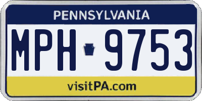 PA license plate MPH9753