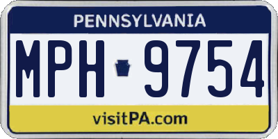 PA license plate MPH9754