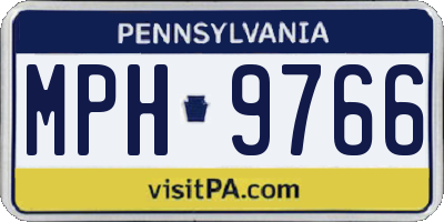 PA license plate MPH9766