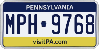 PA license plate MPH9768