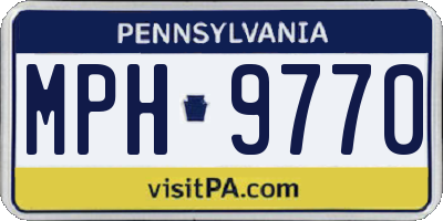 PA license plate MPH9770