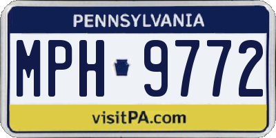 PA license plate MPH9772