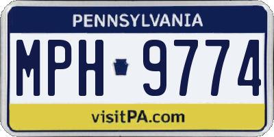 PA license plate MPH9774