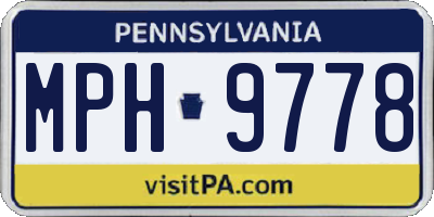 PA license plate MPH9778