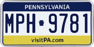PA license plate MPH9781