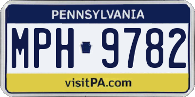 PA license plate MPH9782