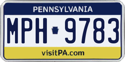 PA license plate MPH9783