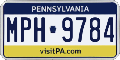 PA license plate MPH9784