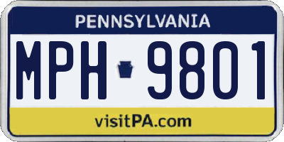 PA license plate MPH9801