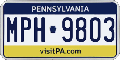PA license plate MPH9803