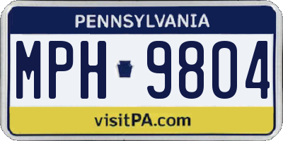 PA license plate MPH9804