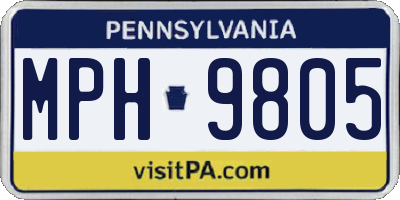 PA license plate MPH9805