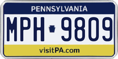 PA license plate MPH9809