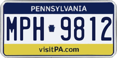 PA license plate MPH9812