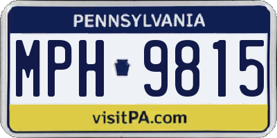PA license plate MPH9815