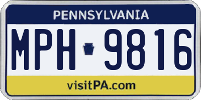 PA license plate MPH9816