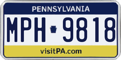 PA license plate MPH9818