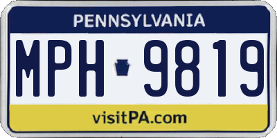 PA license plate MPH9819