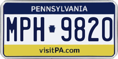 PA license plate MPH9820
