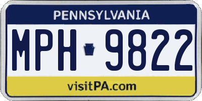 PA license plate MPH9822
