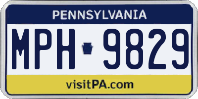 PA license plate MPH9829
