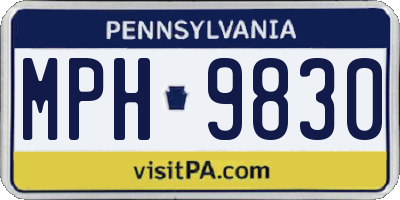 PA license plate MPH9830