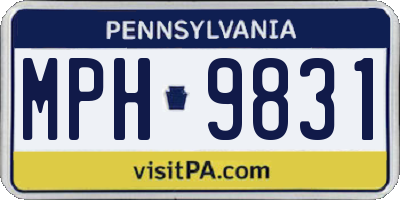 PA license plate MPH9831