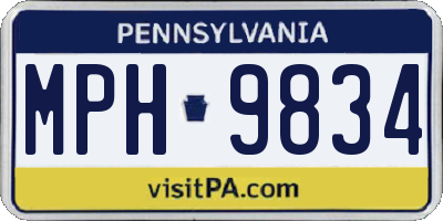 PA license plate MPH9834