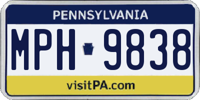 PA license plate MPH9838