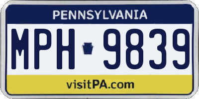 PA license plate MPH9839