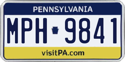 PA license plate MPH9841