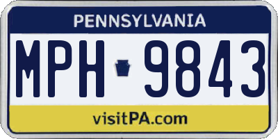 PA license plate MPH9843