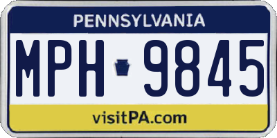 PA license plate MPH9845