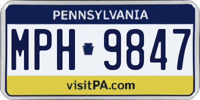 PA license plate MPH9847