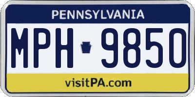 PA license plate MPH9850
