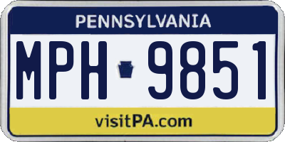 PA license plate MPH9851