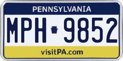 PA license plate MPH9852