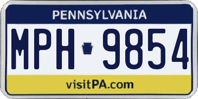PA license plate MPH9854