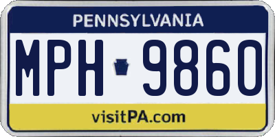 PA license plate MPH9860