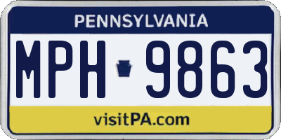 PA license plate MPH9863