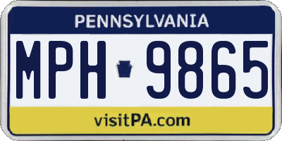PA license plate MPH9865