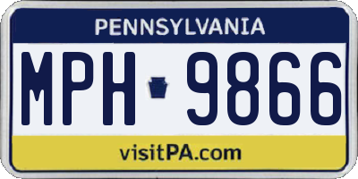 PA license plate MPH9866