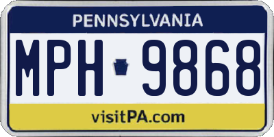 PA license plate MPH9868