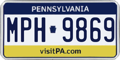 PA license plate MPH9869