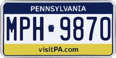 PA license plate MPH9870